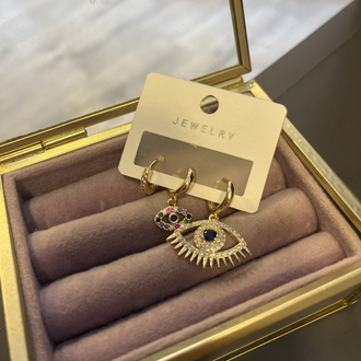 Üçlü gold küpe