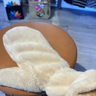 Peluş eldiven bej