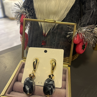 Mermer desen gold küpe