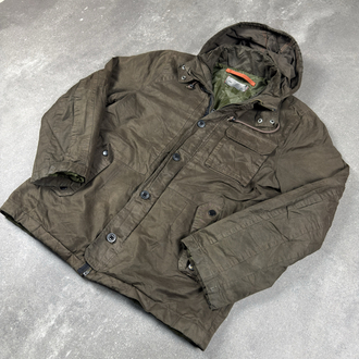 (M) Gap Military Style Olive Hooded Jacket