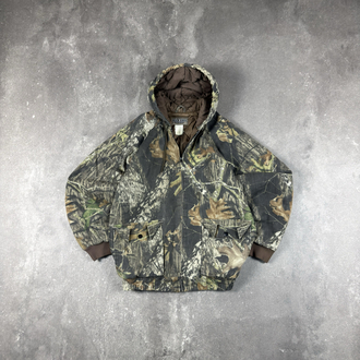 (XXL) 90s Jerzees Outdoors Quilted Camo Hunting Bomber Jacket