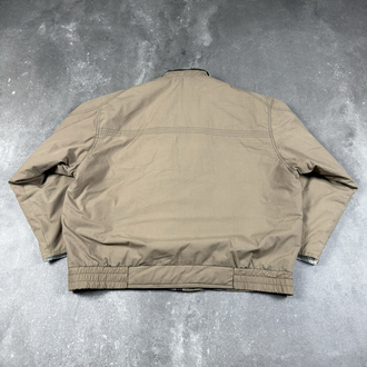 (XXL) Vintage Beige Black Utility Bomber Jacket