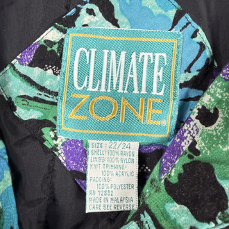 (XL) 90s Climate Zone Teal Purple Statement Windbreaker Jacket