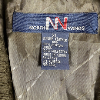 (XL) Vintage North Winds Leather Panel Argyle Cardigan