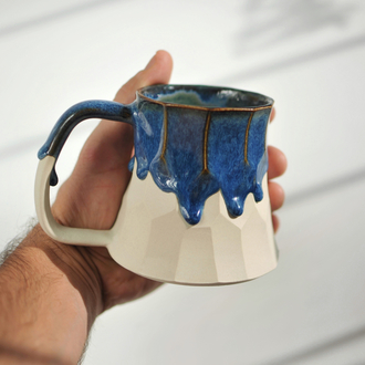 Drippy Boulder Midi Mug (Beyaz)