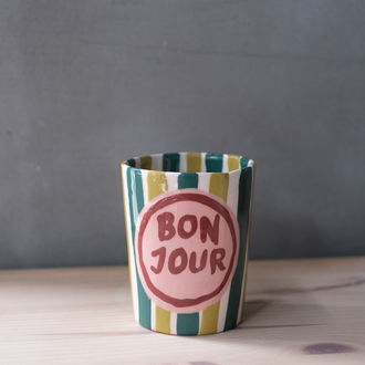 Bon Jour Kulpsuz Fincan Yeşil