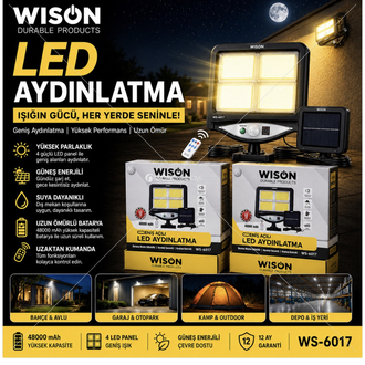 GÜNEŞ ENERJİLİ LAMBA WS-6017 Güneş Enerjili LED Aydınlatma Sistemi