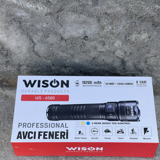 FIRSAT ~ 5000 Lümen 3 IŞIK RENKLİ - ZOOMLU EL FENERİ - Wison 6520