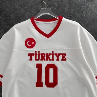 Türkiye V Yaka Tshirt Beyaz