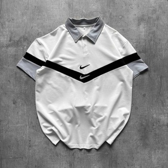 POLO YAKA CİFT NK LOGO NAKIŞ OVERSİZE TSHİRT BEYAZ