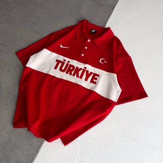 Polo Yaka Türkiye Tshirt Kırmızı
