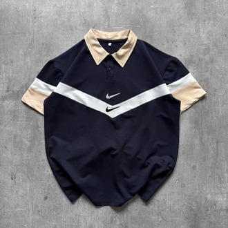 POLO YAKA CİFT NK LOGO NAKIŞ OVERSİZE TSHİRT LACİVERT