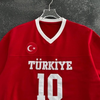 Türkiye V Yaka Tshirt Kırmızı