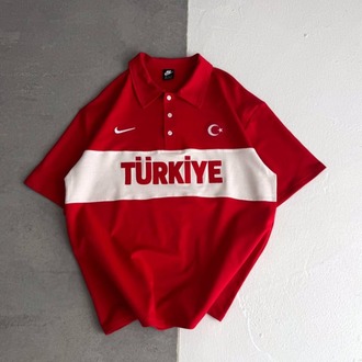 Polo Yaka Türkiye Tshirt Kırmızı