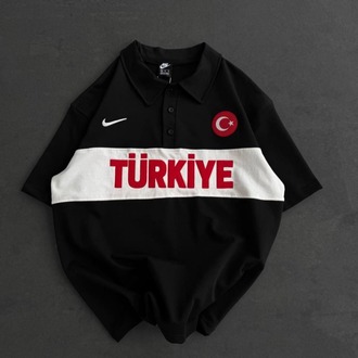 Polo Yaka Türkiye Tshirt Siyah
