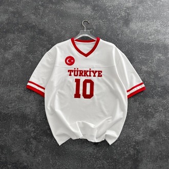 Türkiye V Yaka Tshirt Beyaz
