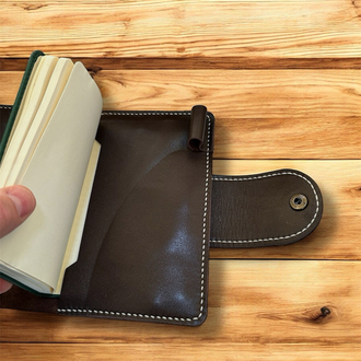 El yapımı deri defter kılıfı 9x14cm defter için