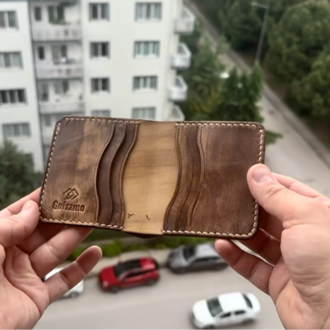 Helsinki Çiçek Desenli El Yapımı Deri Cüzdan 