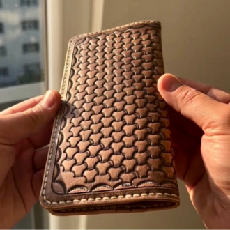 Luanda Crafted El Yapımı Uzun Deri Cüzdan