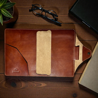 El yapımı A5 Defter Deri Kılıfı Organizer