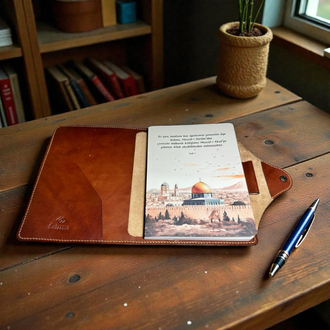 El yapımı A5 Defter Deri Kılıfı Organizer