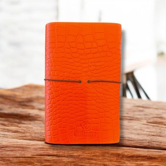 Deri Defter Kılıfı, A6 Boyut, 3 Lastikli, Minimalist Tasarım, Kırmızı