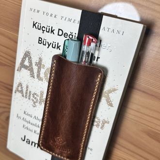 Lastikli Deri Kalem Kılıfı