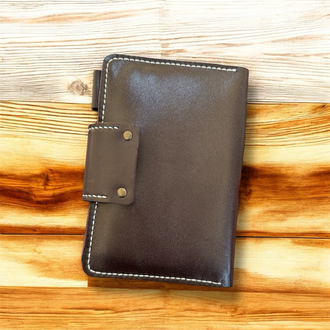 El yapımı deri defter kılıfı 9x14cm defter için