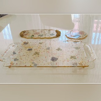 Epoksi Çiçekli Üçlü Set