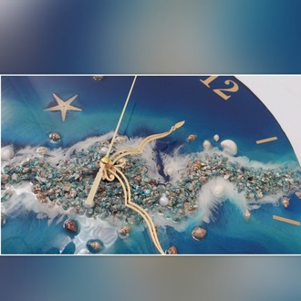 Deniz Temalı Epoksi Duvar Saati