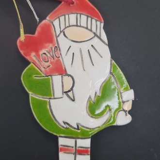 seramik yılbaşı cücesi 15 cm