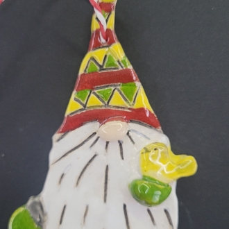 seramik yılbaşı cücesi 10 cm