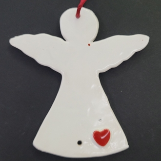 seramik melek yılbaşı süsü 10 cm