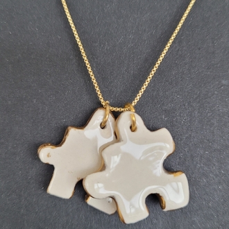 seramik puzzle kolye, xuping zincir ile