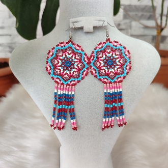 PEMBE MANDALA KUM BONCUK KÜPE
