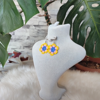 ÇİÇEK KUM BONCUK KÜPE