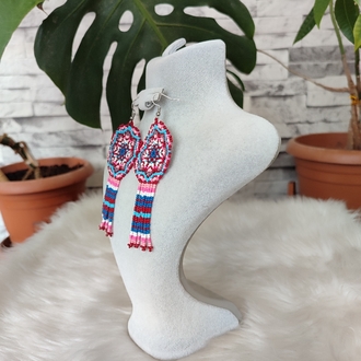 PEMBE MANDALA KUM BONCUK KÜPE