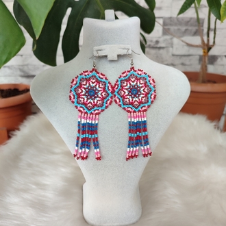 PEMBE MANDALA KUM BONCUK KÜPE