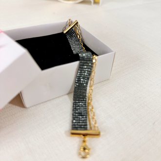 Black glitter bileklik