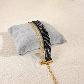 Black glitter bileklik