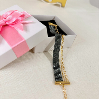 Black glitter bileklik