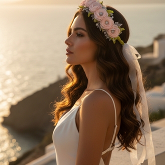 romantik zamansız çiçekli taç