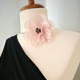 Fonksiyonel Pembe Boyun Çiçeği ( Broş)