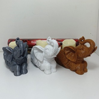 Fil Figürlü Tealight & Tütsülük – (1 Paket Çubuk Tütsü Hediyeli)