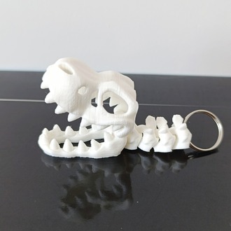 Flexi T-Rex Kafatası Anahtarlık – Hareketli 3D Baskı