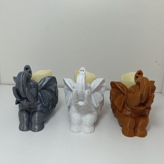 Fil Figürlü Tealight & Tütsülük – (1 Paket Çubuk Tütsü Hediyeli)