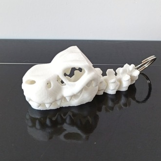 Flexi T-Rex Kafatası Anahtarlık – Hareketli 3D Baskı