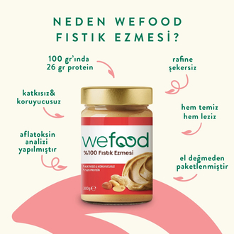 Wefood Şekersiz Fıstık Ezmesi 300 gr
