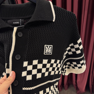 Amiri Checkered Crochet Mesh