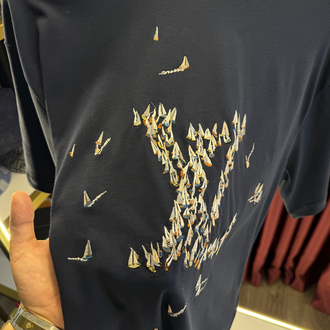 LV Embroidered Cotton T-Shirt